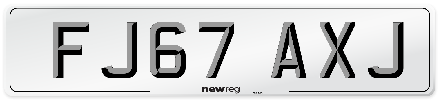 FJ67 AXJ Number Plate from New Reg